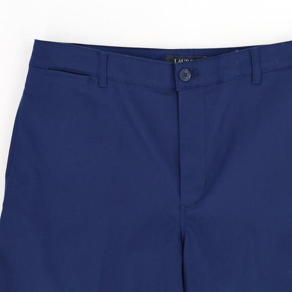 Lauren Ralph Lauren Women Navy Cotton Side Stripe Cropped Trousers Size US 10 - Picture 5 of 6